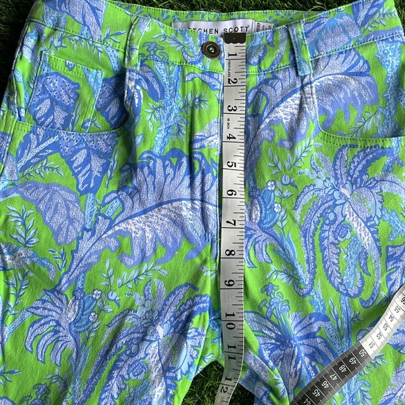 GRETCHEN SCOTT Green & Blue Floral Pants size 2 - Picture 6 of 7